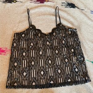 K Jordan Black Sequin Diamond Cami